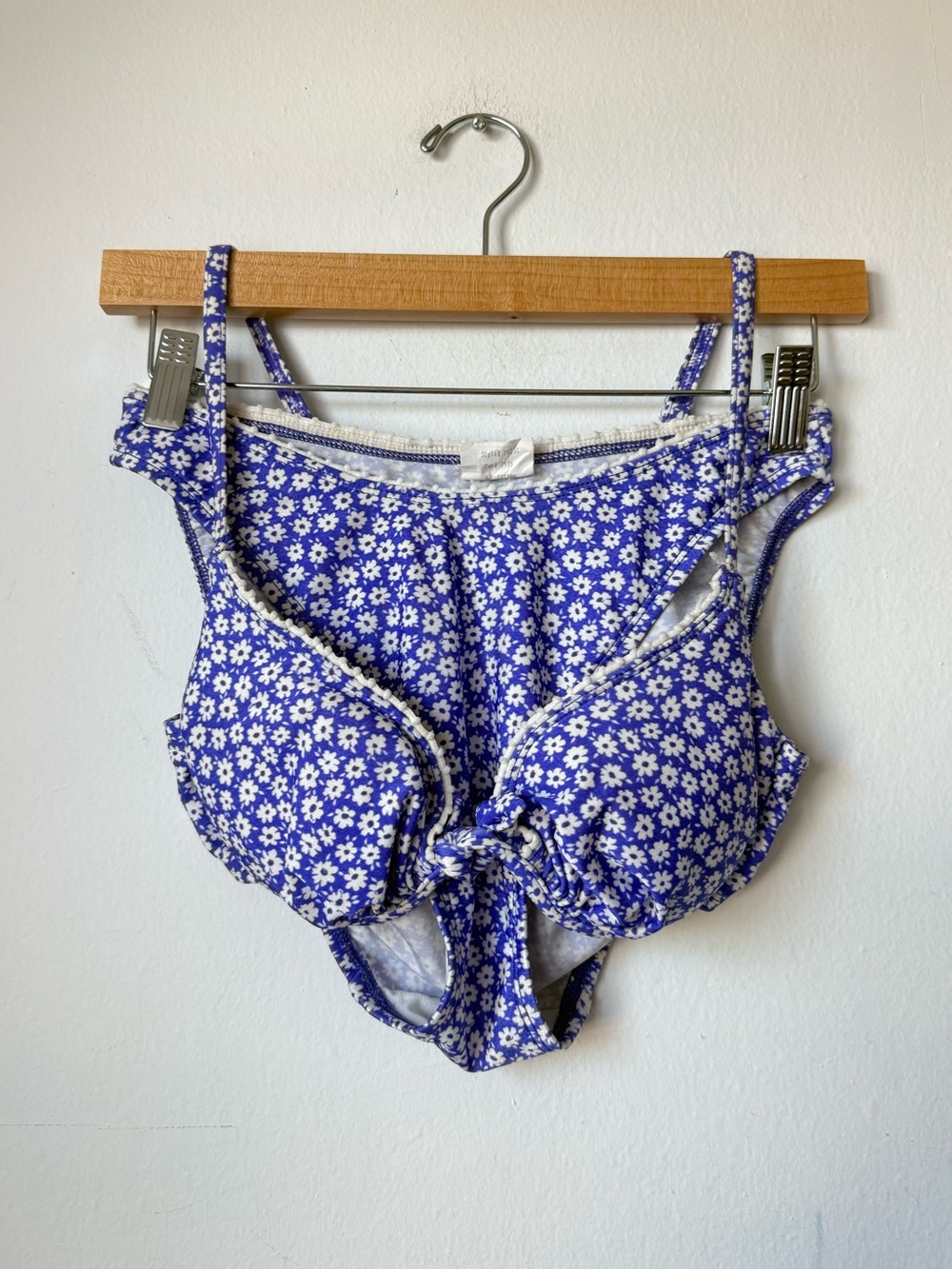 Vintage Floral Knot Front Bikini Top